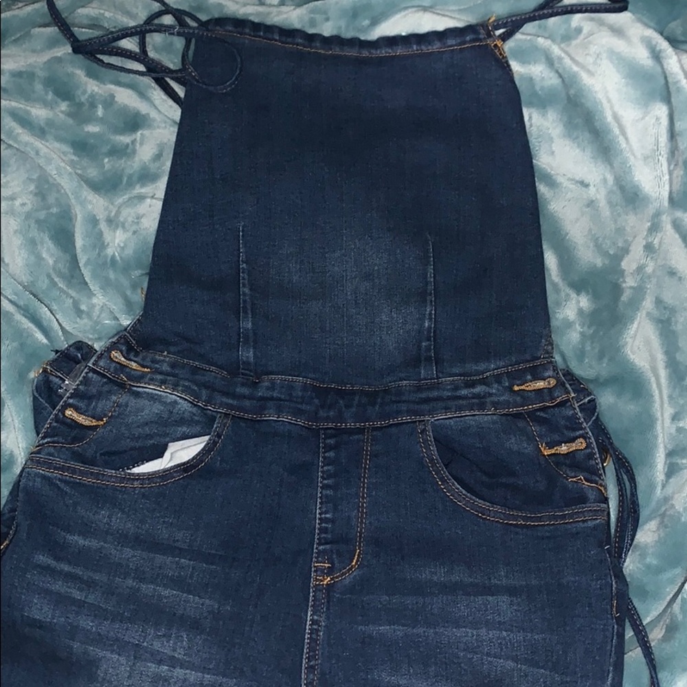 Fashion Nova denim jumpsuit.